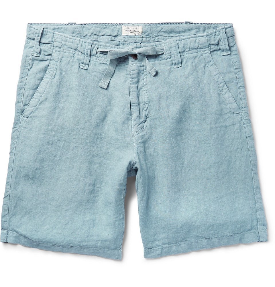Hartford - Slim-Fit Linen Drawstring Shorts - Men - Light blue Hartford