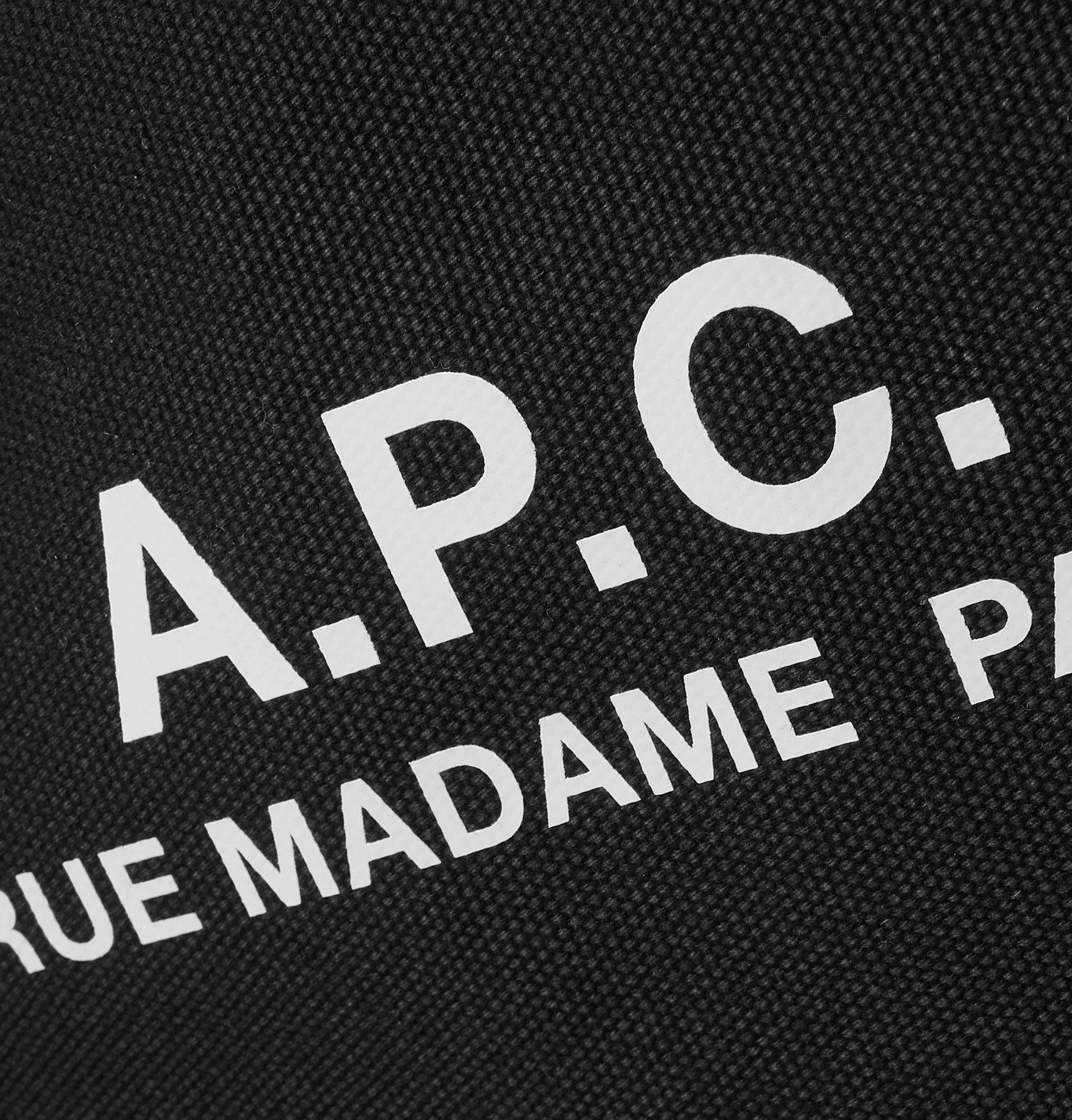 A.P.C. - Logo-Print Cotton-Canvas Tote Bag - Black A.P.C.
