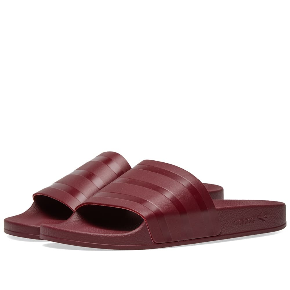 adidas adilette maroon slides