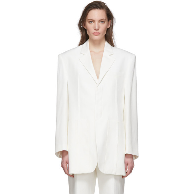 Jacquemus White La Veste DHomme Blazer Jacquemus