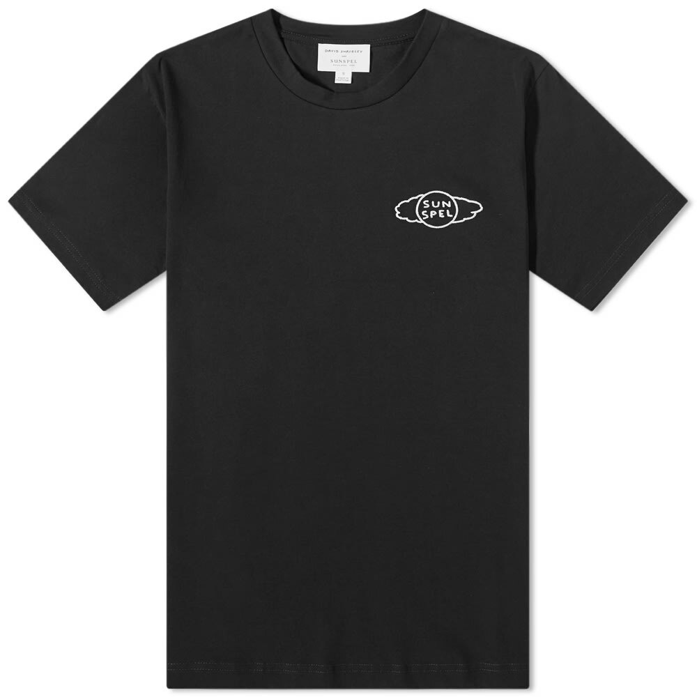 Sunspel x David Shrigley Riviera Small Logo T-Shirt in Black Sunspel