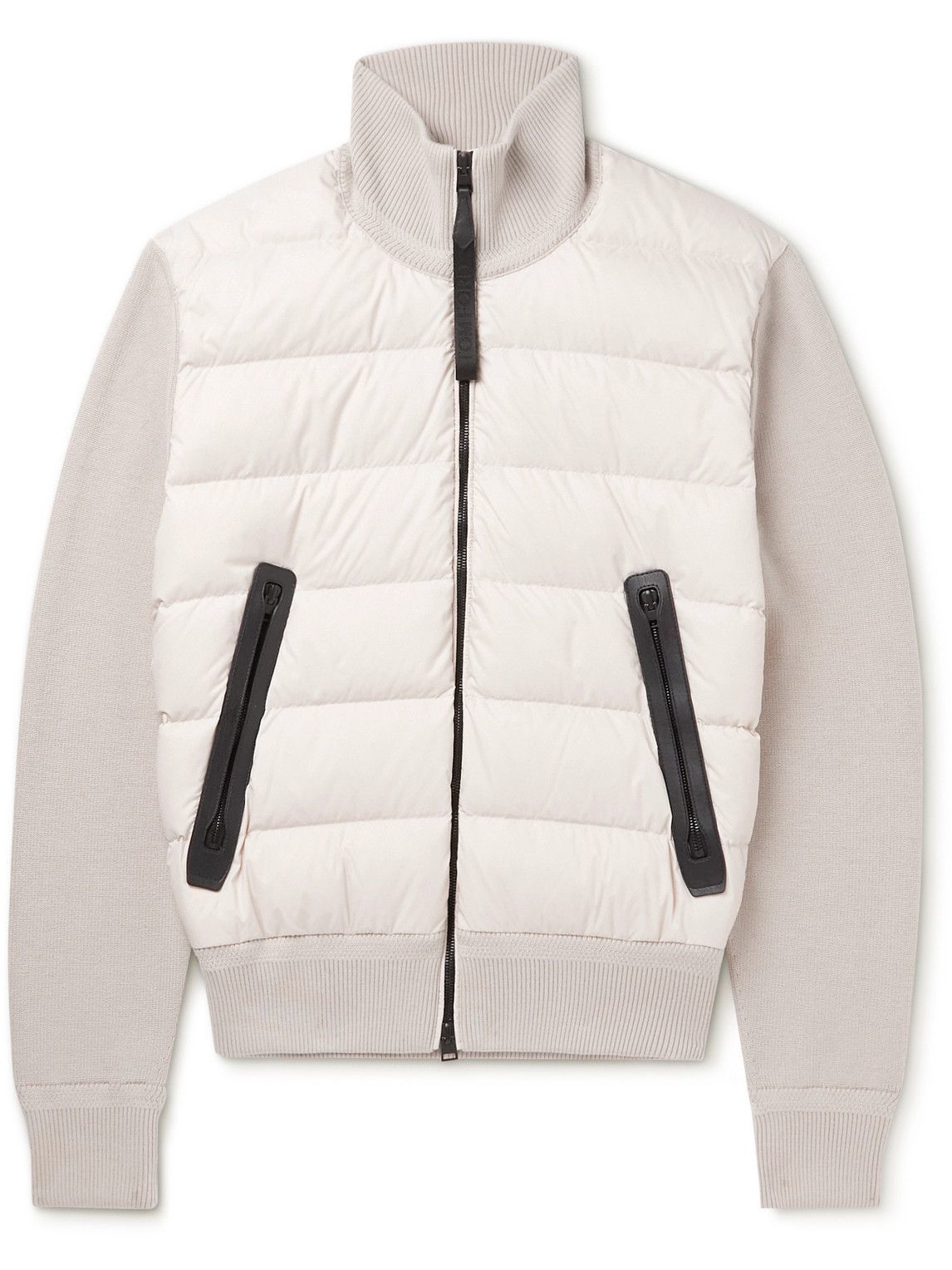 TOM FORD - Slim-Fit Panelled Ribbed Wool and Quilted Shell Down Jacket ...