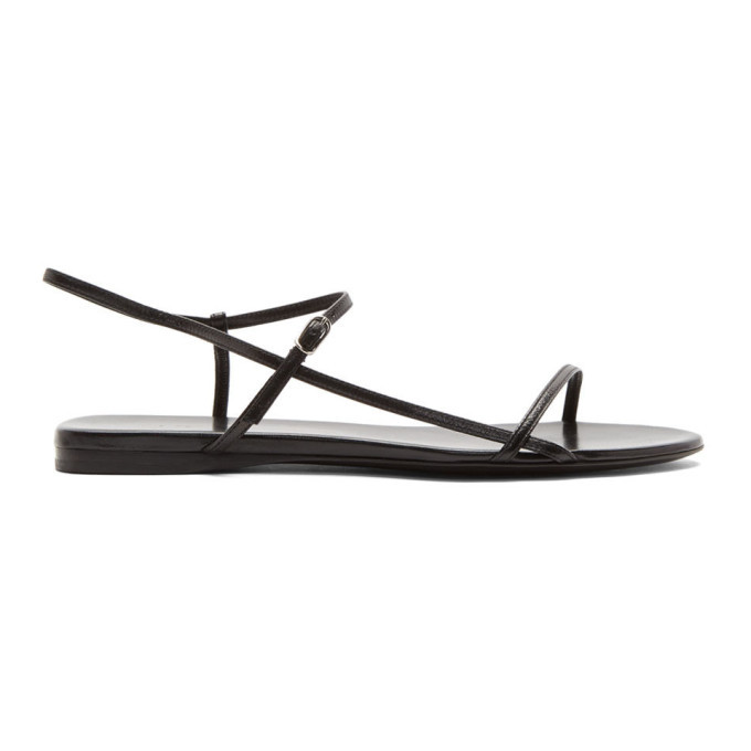 The Row Black Bare Flat Sandals The Row