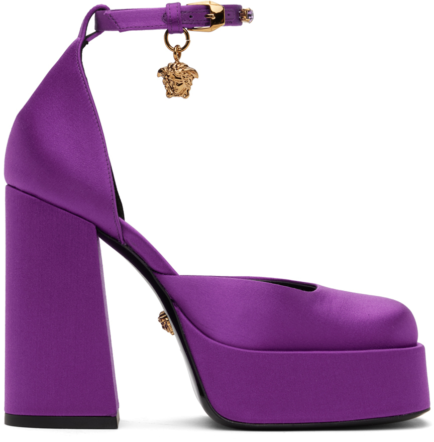 Versace Purple Medusa Aevitas Platform Heels Versace