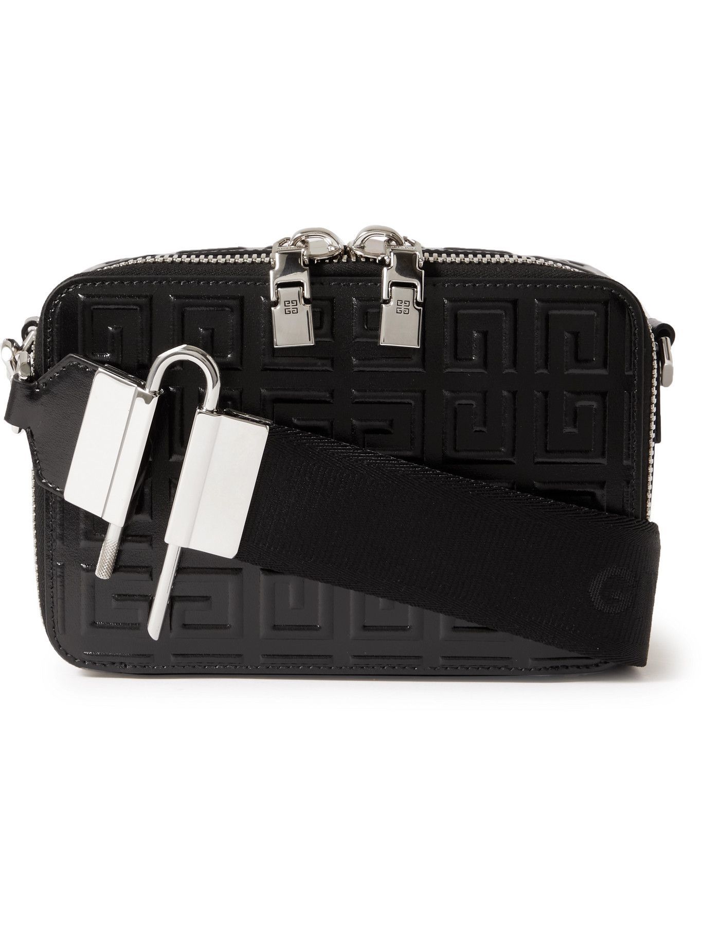GIVENCHY LogoEmbossed Leather Messenger Bag Givenchy