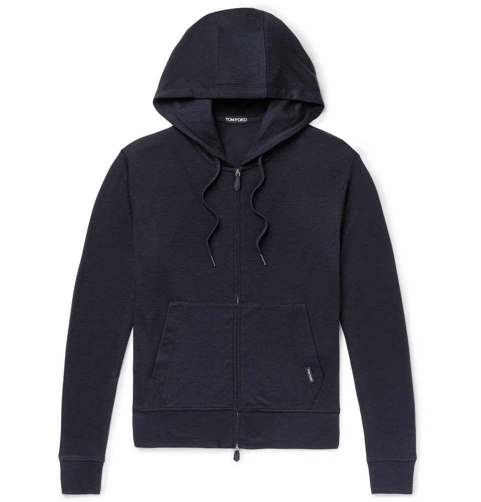TOM FORD - Slim-Fit Cashmere Zip-Up Hoodie - Navy TOM FORD