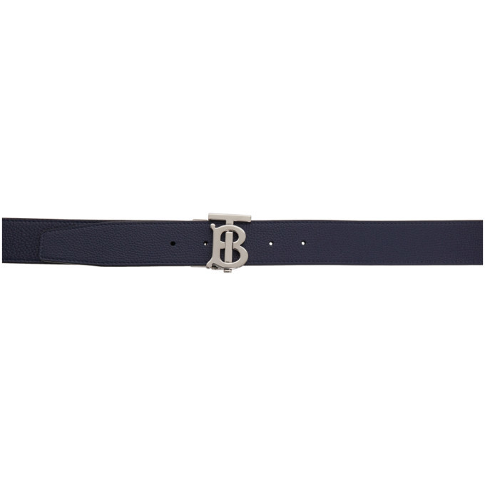 Burberry Reversible Navy and Black Monogram TB Belt Burberry