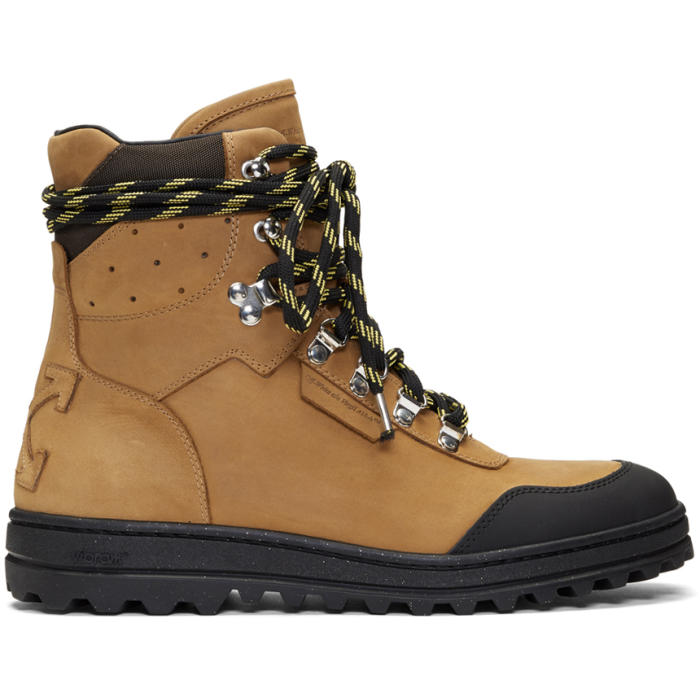 off white brown hiking boots