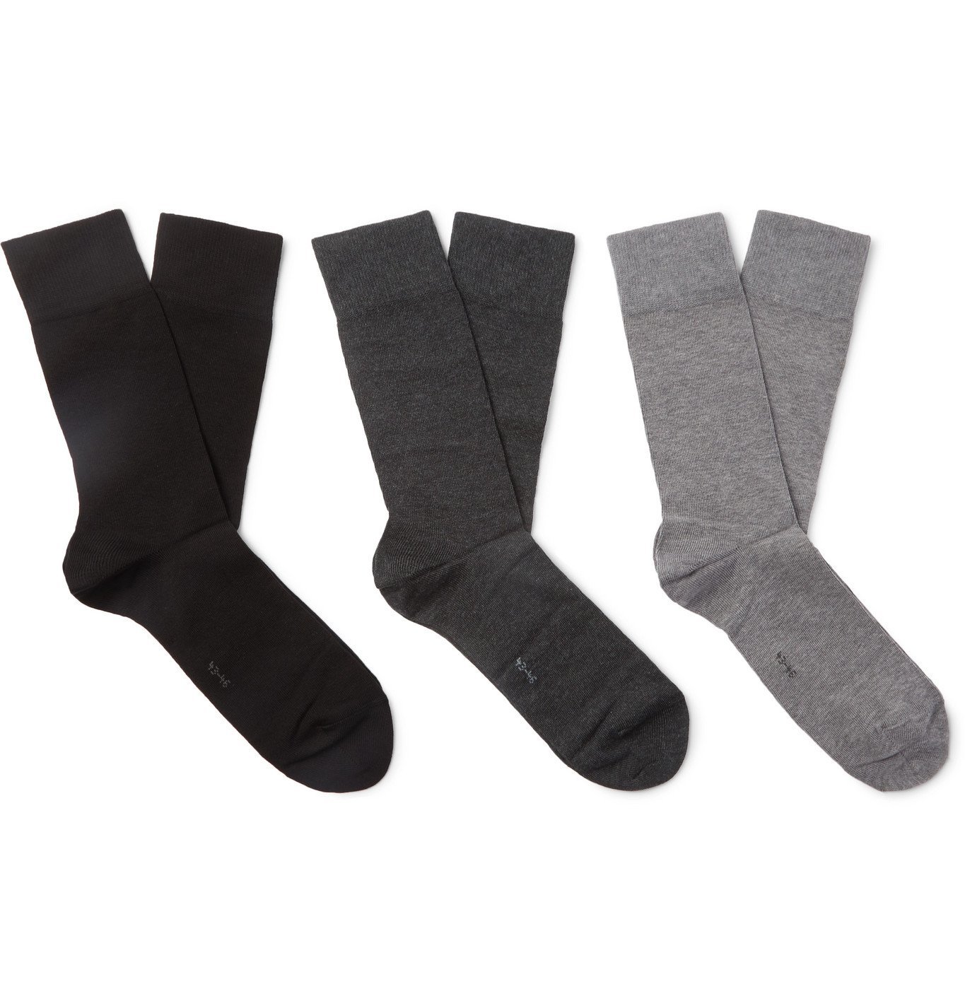 FALKE - Happy Three-Pack Cotton-Blend Socks - Gray FALKE Ergonomic ...