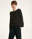 Brooks Brothers Women's Crepe Crew Neck Blouse | Black