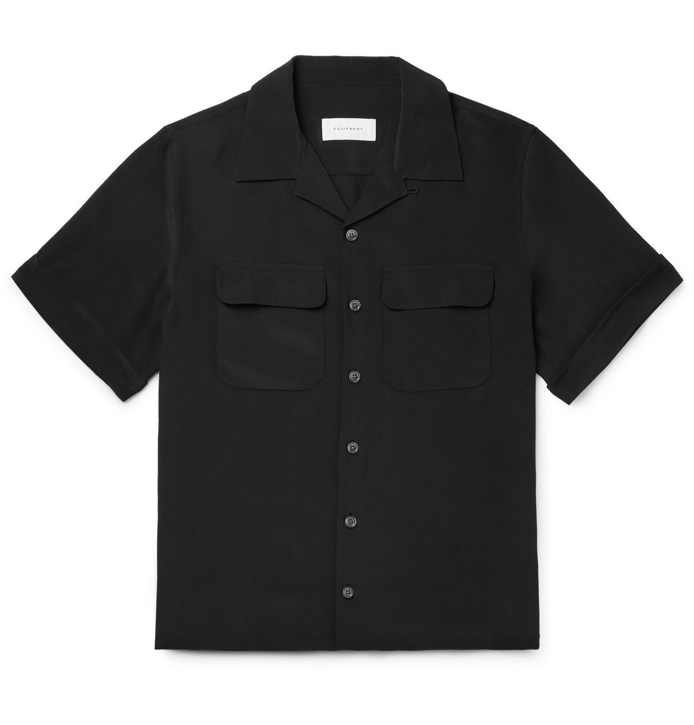 EQUIPMENT - The Original Camp-Collar Silk Shirt - Black EQUIPMENT
