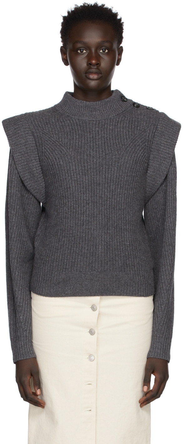 Isabel Marant Grey Peggy Shoulder Button Sweater Isabel Marant