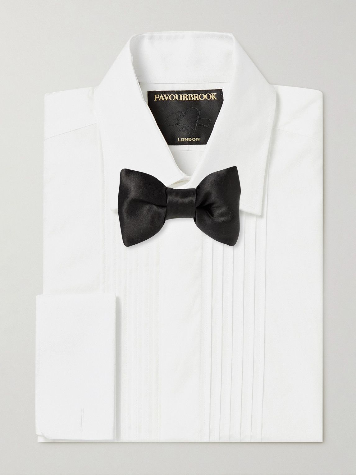 Bib-Front Double-Cuff Cotton-Poplin 