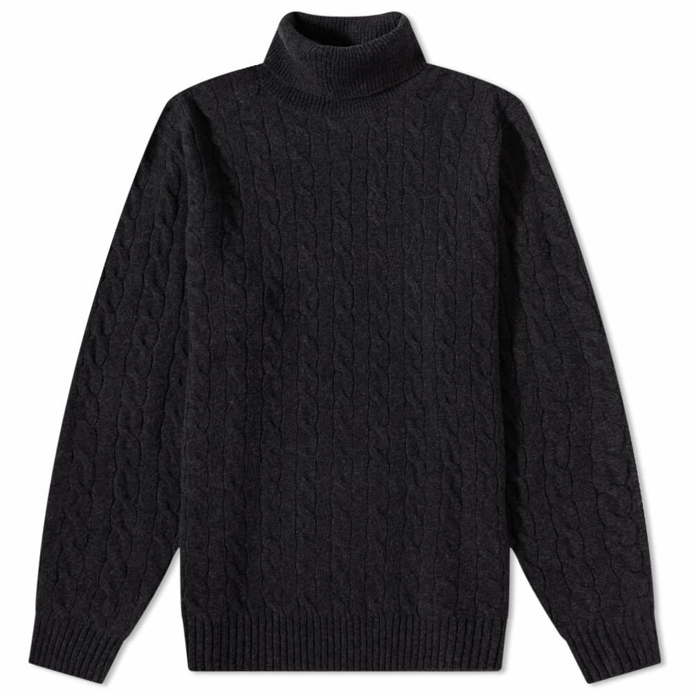 Polo Ralph Lauren Men's Roll Neck Cable Knit in Dark Granite Heather ...