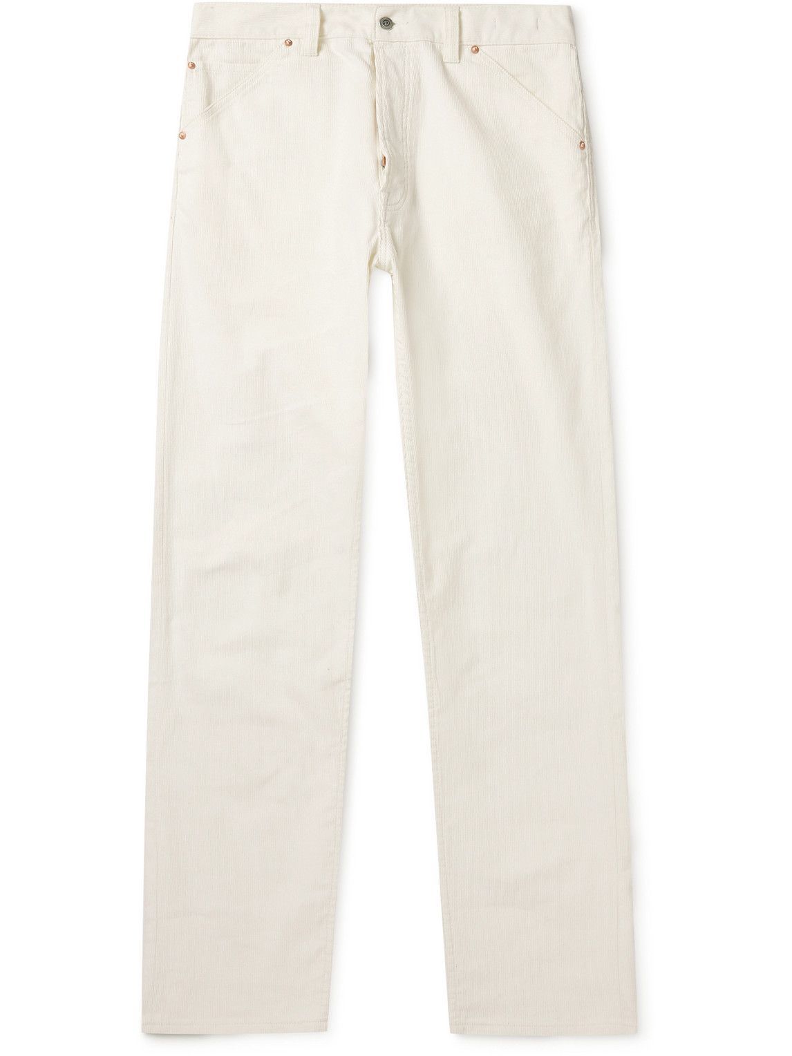 Drake's - Straight-Leg Selvedge Cotton-Corduroy Trousers - Neutrals Drake's