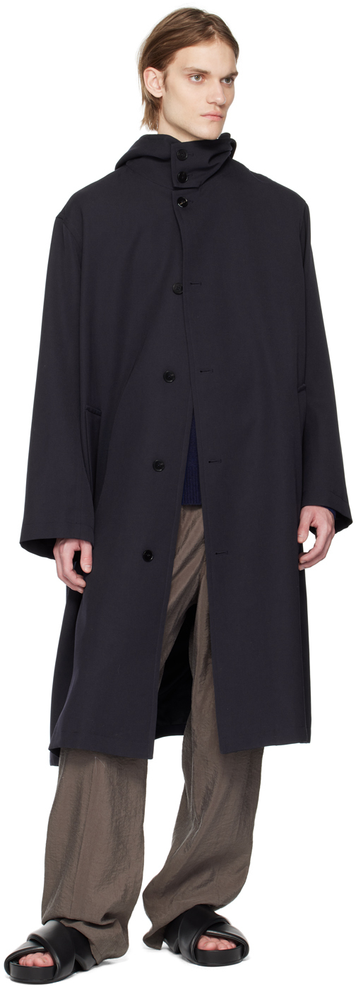 Jil Sander Navy Hooded Coat Jil Sander