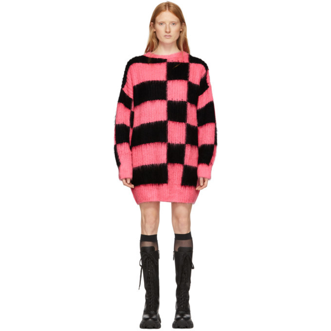 checkered sweater dress