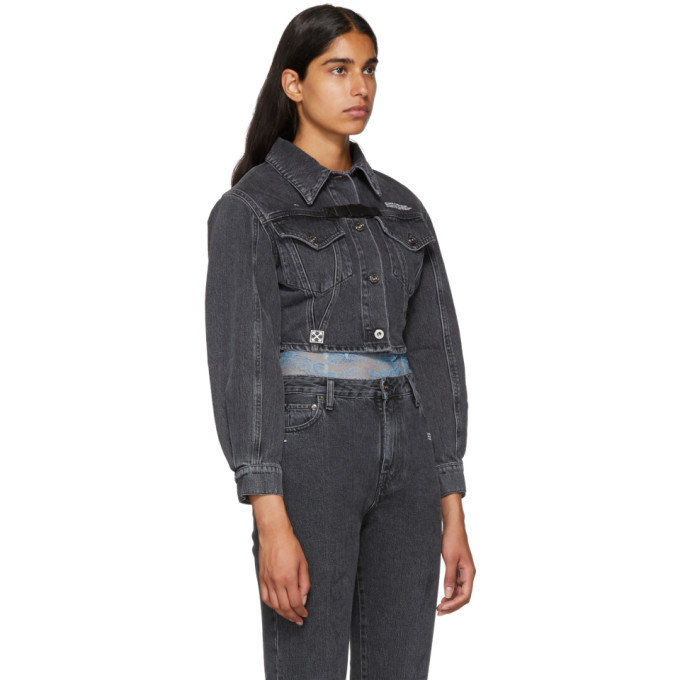 Off-White Black Cropped Denim Jacket 