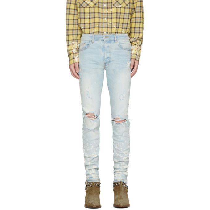 amiri blue thrasher jeans