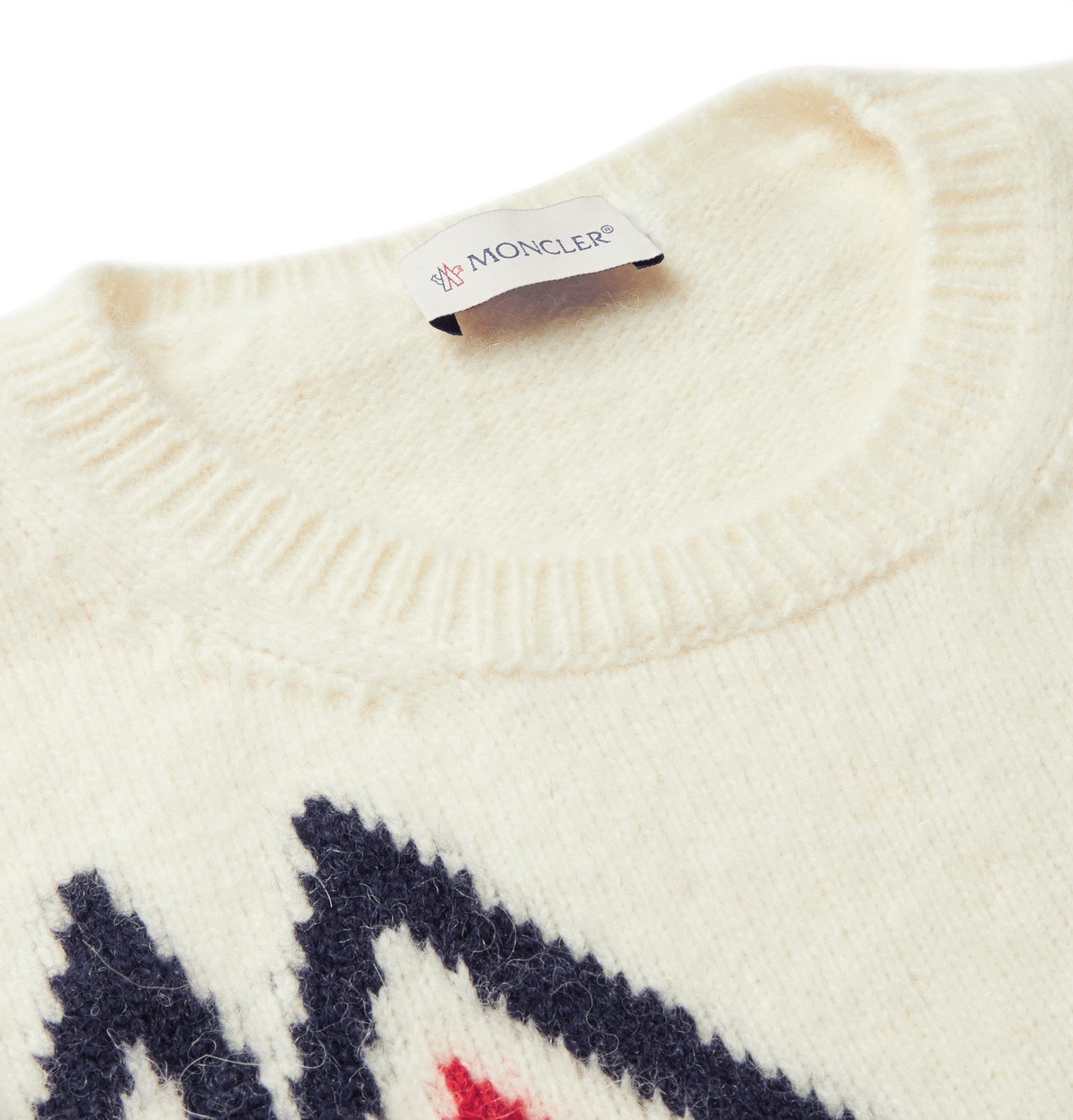 Moncler - Slim-Fit Intarsia-Knit Sweater - Neutrals Moncler