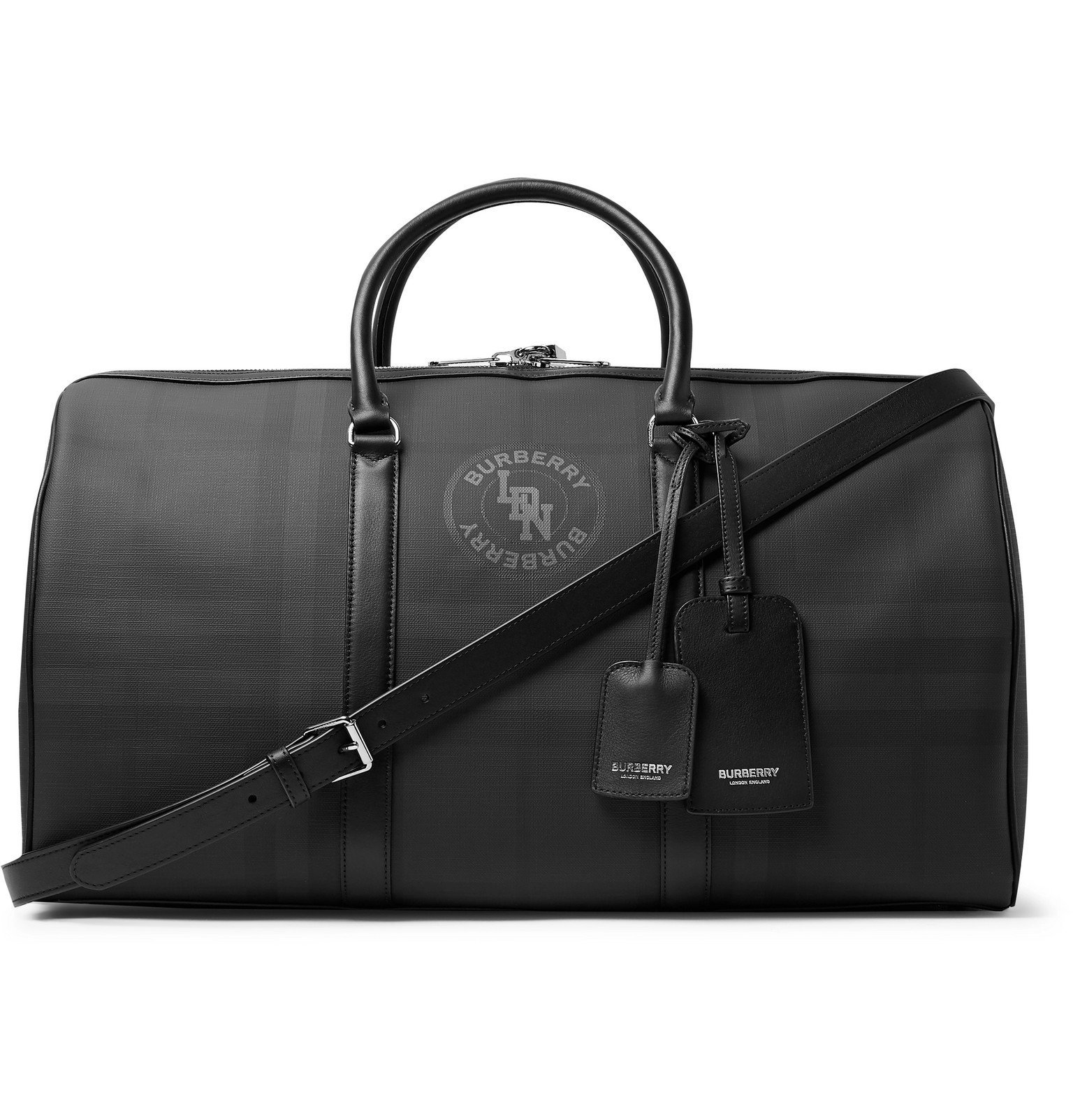 Burberry - Checked Canvas Holdall - Black Burberry