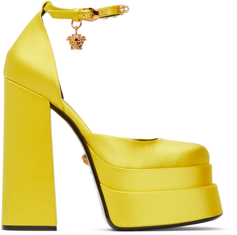 versace heels yellow