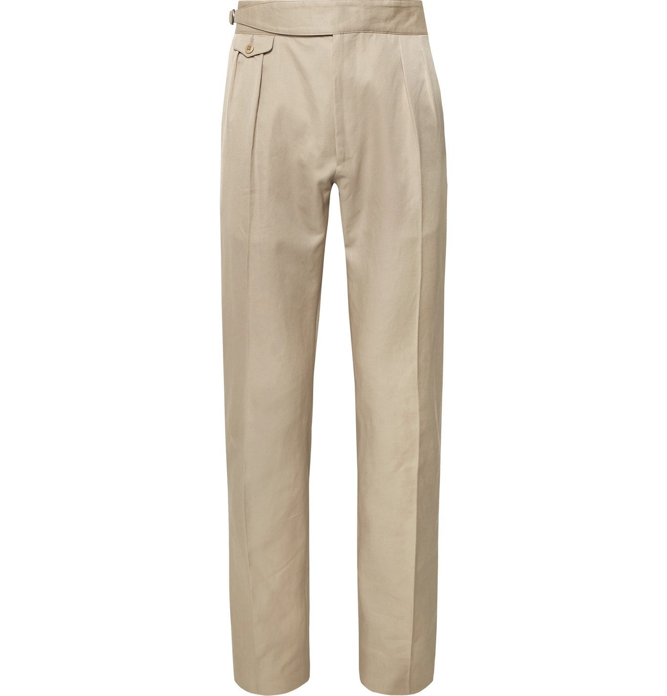 Zanella - Normon Tapered Pleated Cotton and Linen-Blend Trousers ...