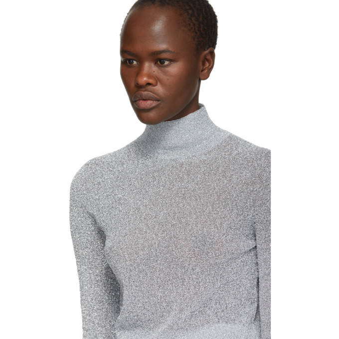 Jil Sander Silver Lurex Turtleneck Jil 