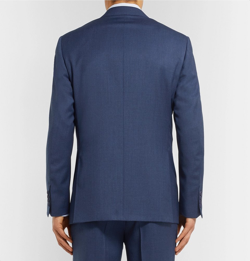 Canali - Navy Slim-Fit Mélange Wool Suit Jacket - Navy Canali