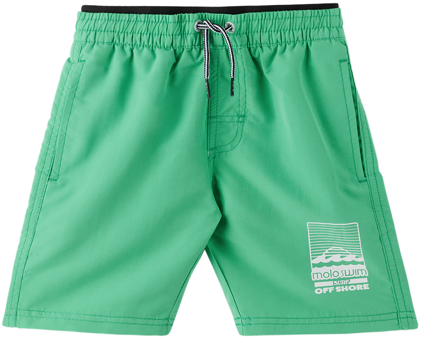 Molo Kids Green Neal Swim Shorts Molo