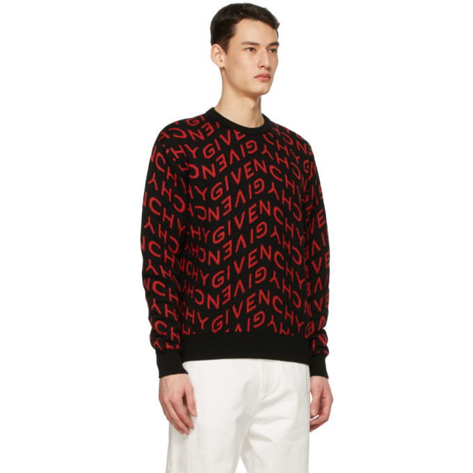 Givenchy Black and Red Refracted Sweater Givenchy