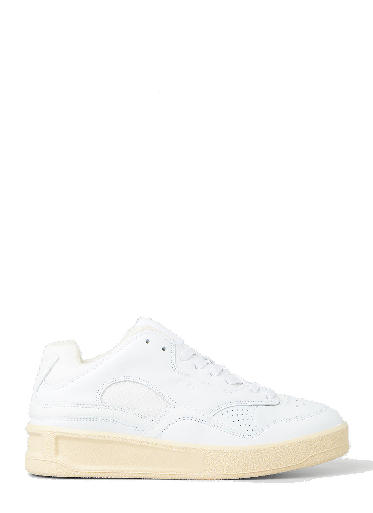 Basket Low Top Sneakers in White Jil Sander