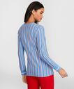 Brooks Brothers Women's Striped Supima Cotton Jersey Henley Tunic | Blue