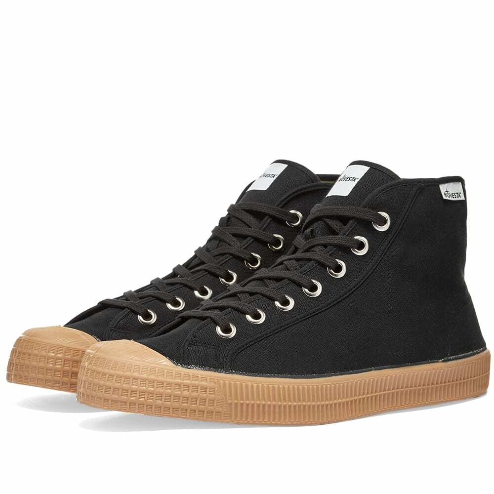 Novesta Men's Star Dribble Gum Sole Sneakers in Black/Gum Novesta