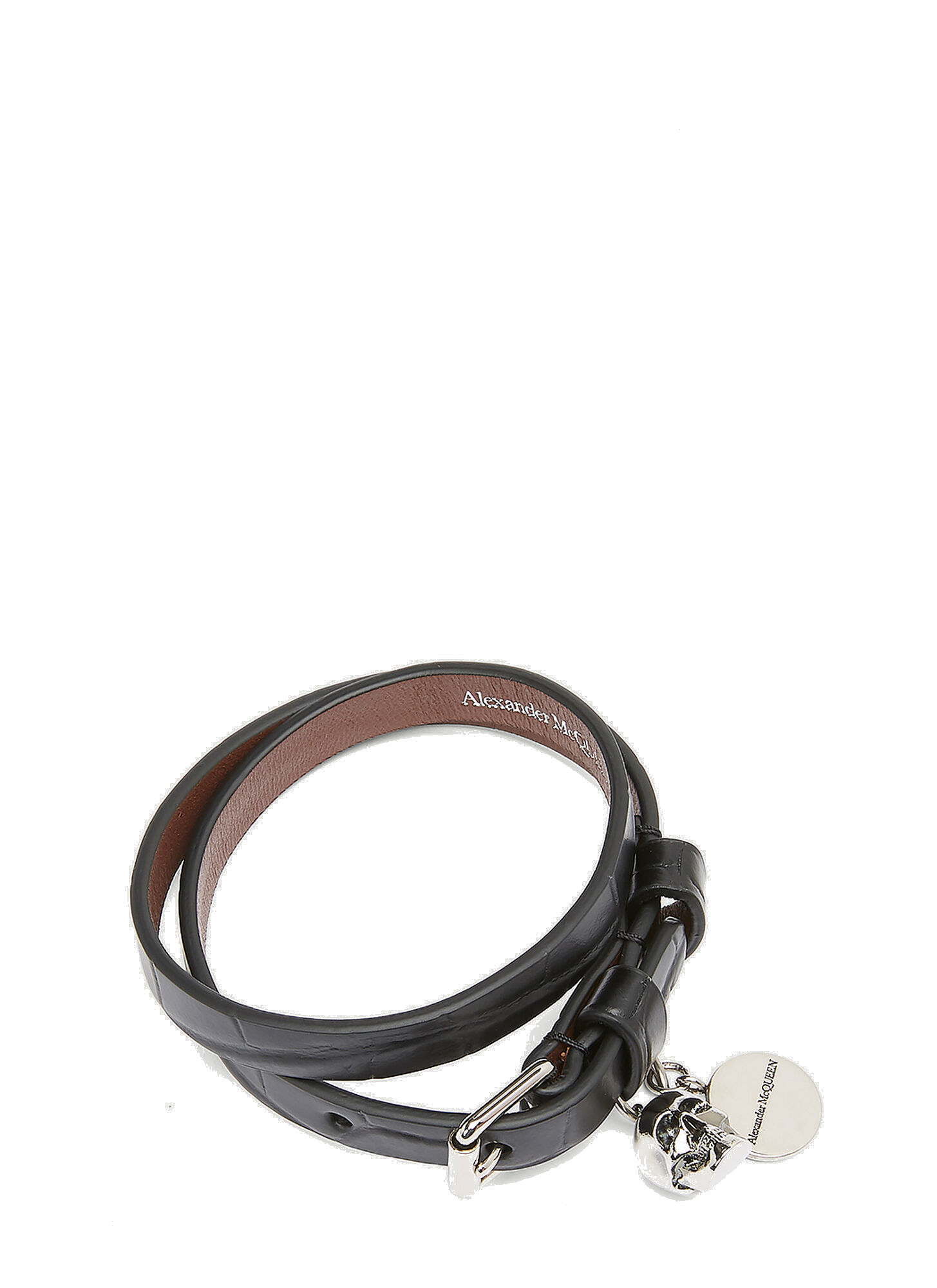 Photo: Double-Wrap Leather Bracelet in Black