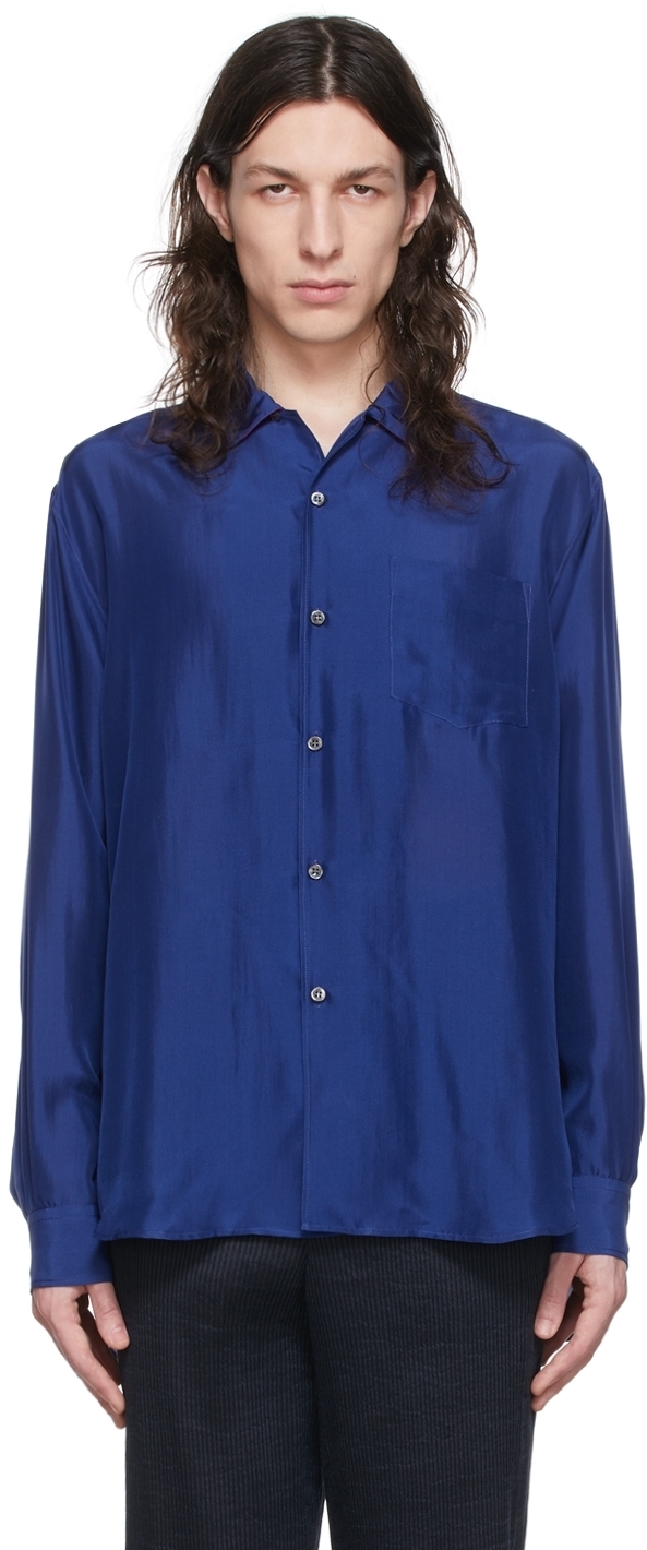 Giorgio Armani Blue Silk Shirt