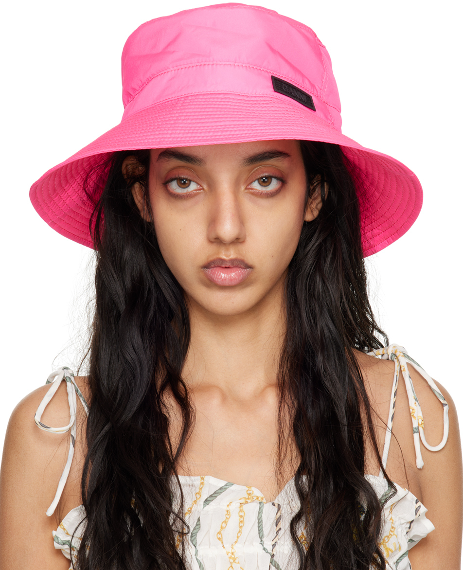 GANNI Pink Tech Bucket Hat GANNI