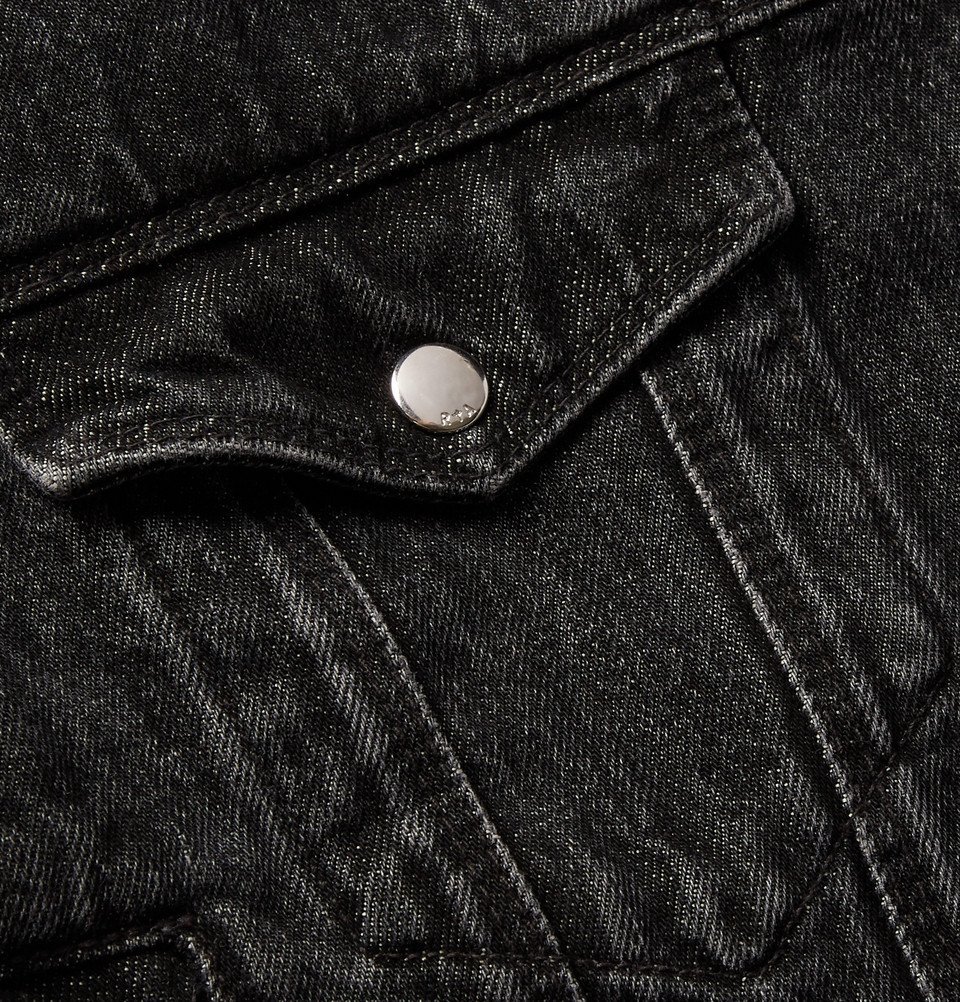 RtA - Belted Distressed Denim Jacket - Black RtA