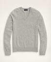 Brooks Brothers Men's Cashmere V-Neck Sweater | Light Grey