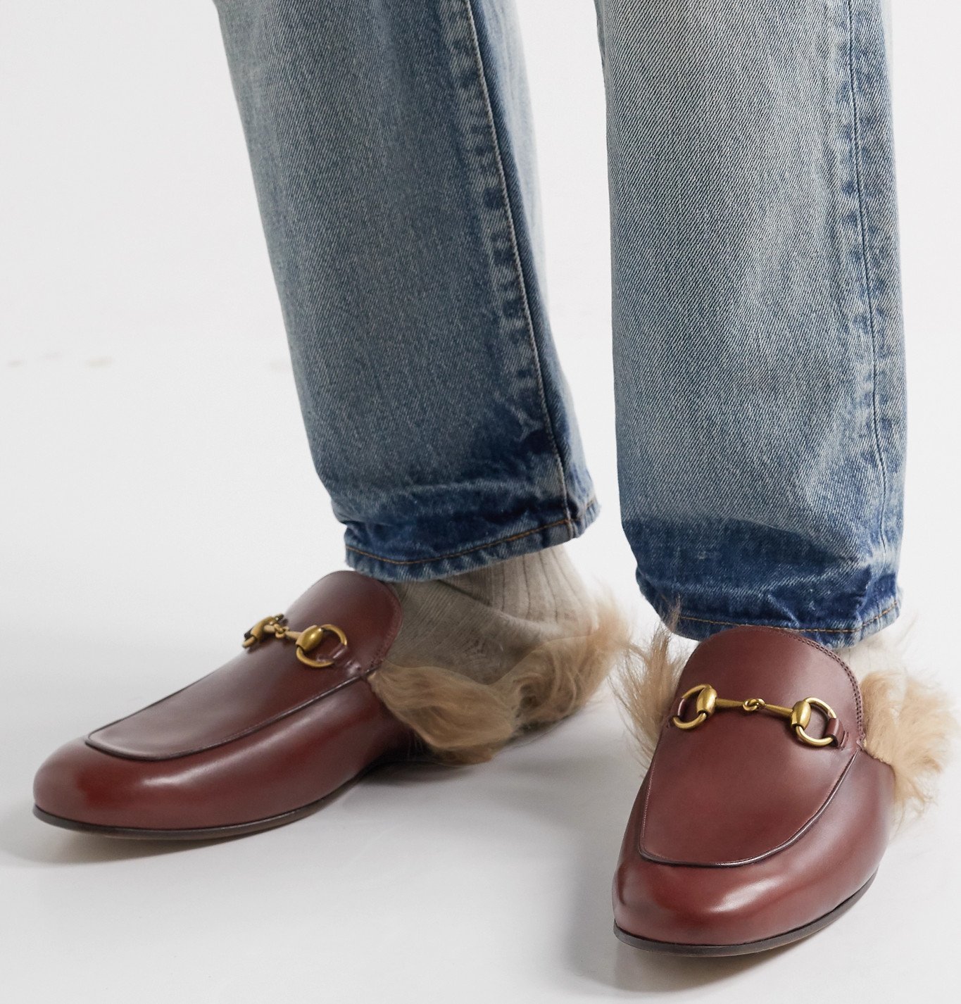 gucci princetown leather backless loafers