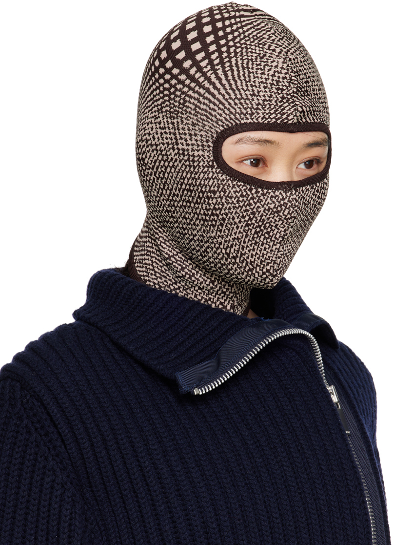Anne Isabella OffWhite & Brown Optical Balaclava