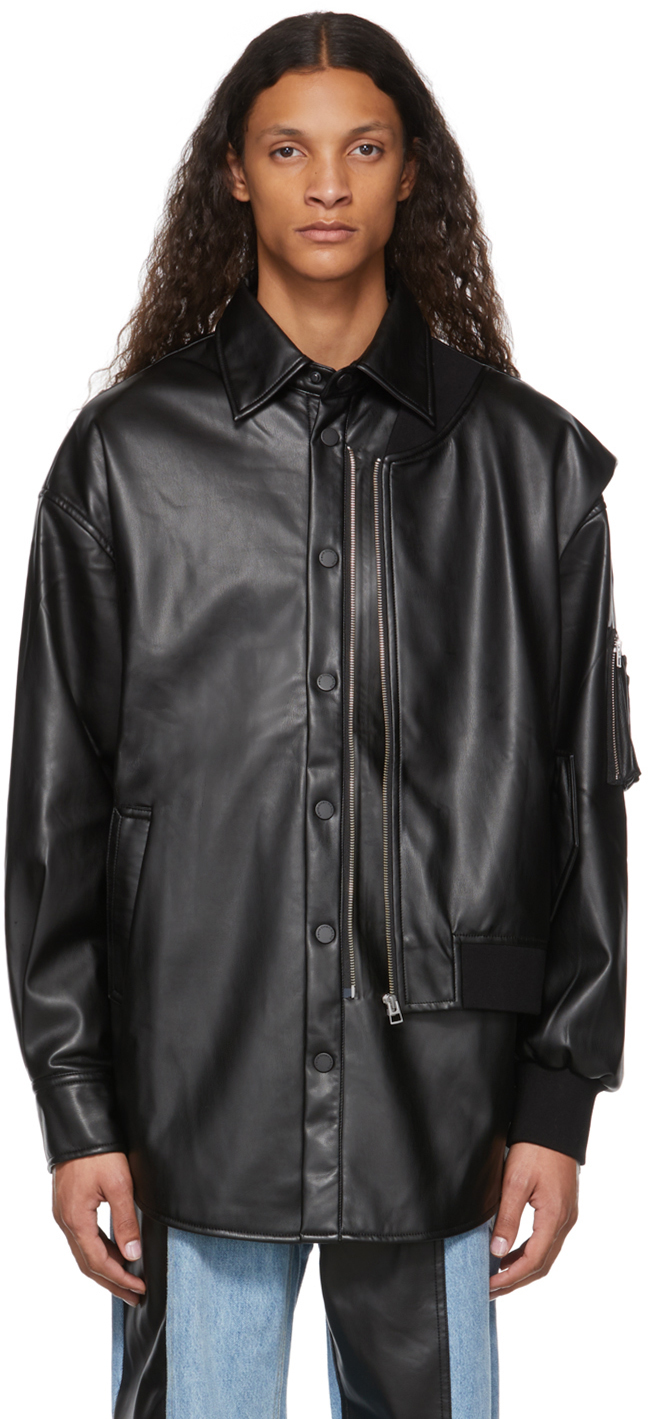 Feng Chen Wang Black Faux-Leather 