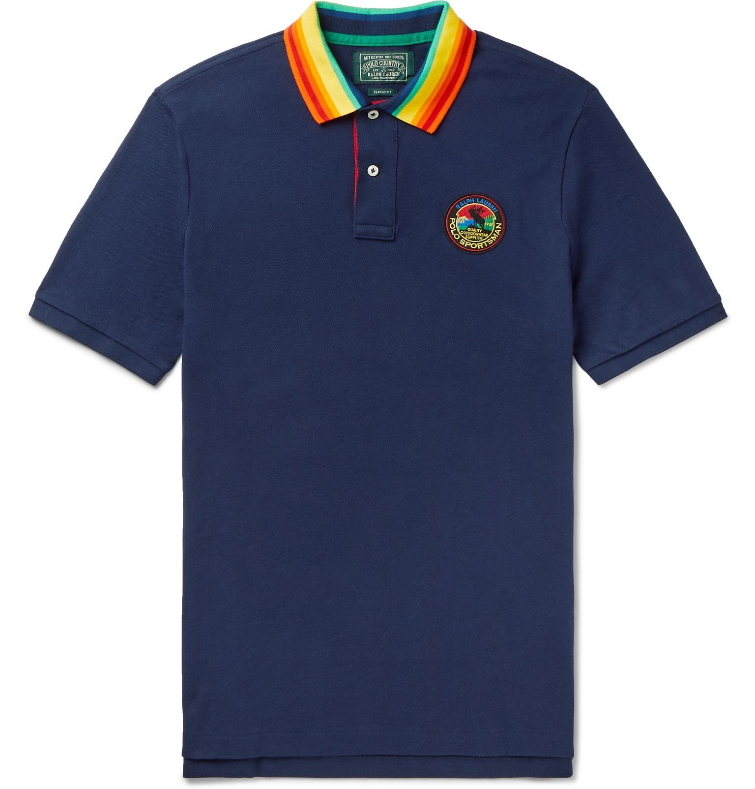 Polo Ralph Lauren - Polo Sportsman Logo-Appliquéd Stripe-Trimmed  Cotton-Piqué Polo Shirt - Blue Polo Ralph Lauren