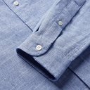 OLIVER SPENCER - Brook Button-Down Collar Mélange Brushed-Cotton Shirt - Blue