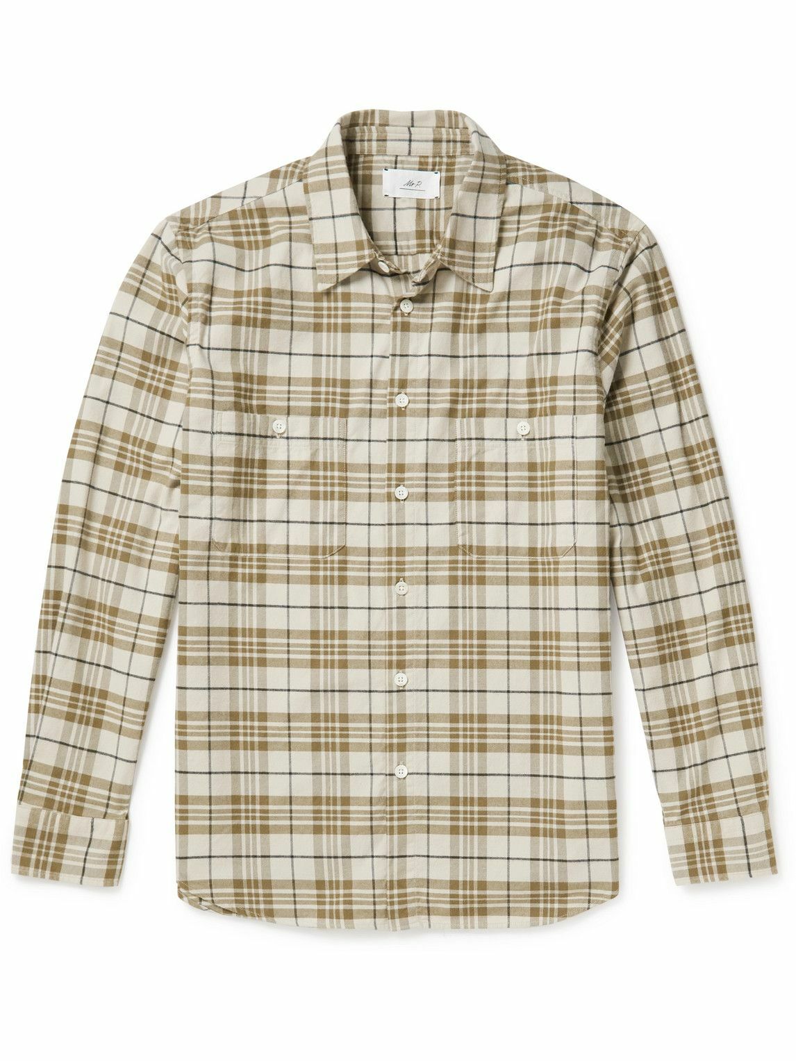 Mr P. - Checked Cotton-Flannel Shirt - Neutrals Mr P.