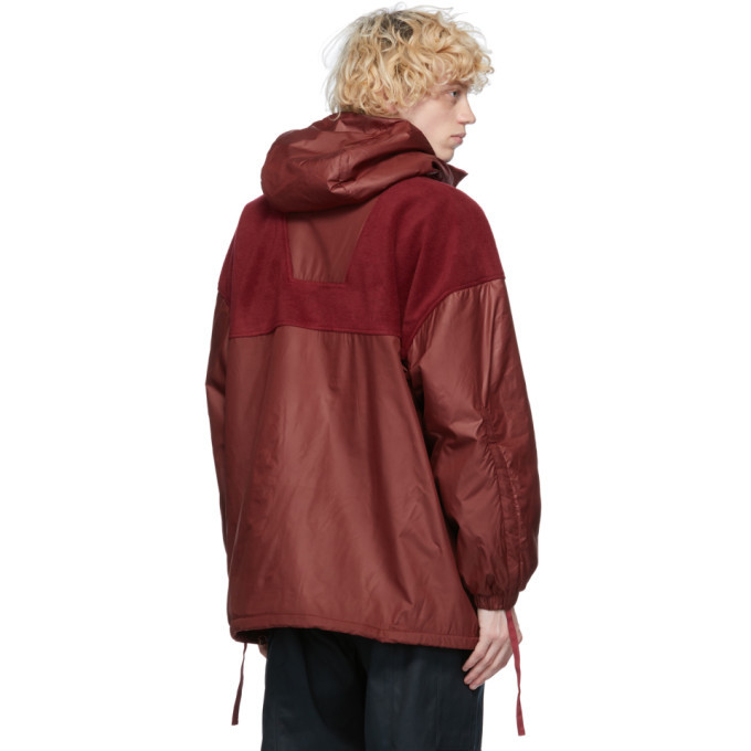 maroon pullover windbreaker