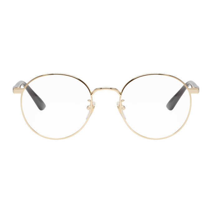 gucci gold round frame glasses