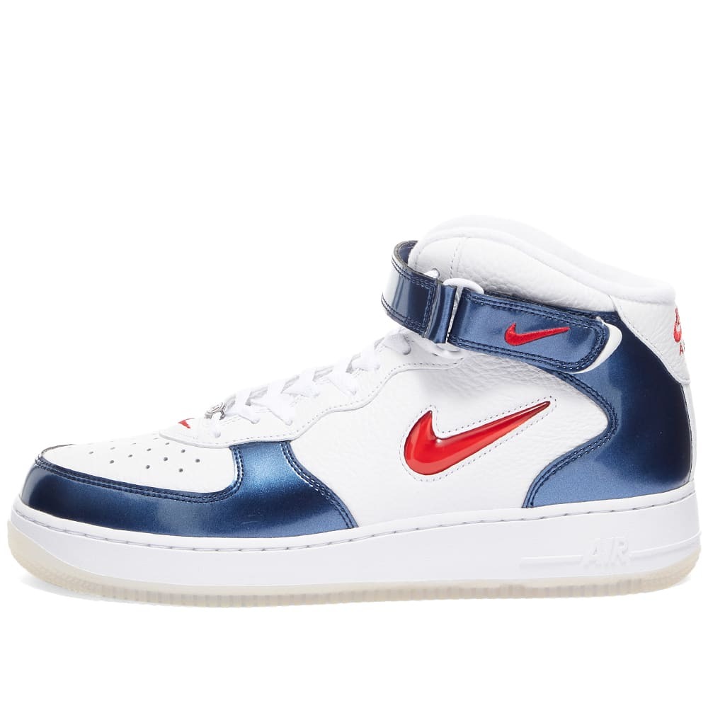 Nike Air Force 1 Mid QS Sneakers in White/Red/Navy Nike