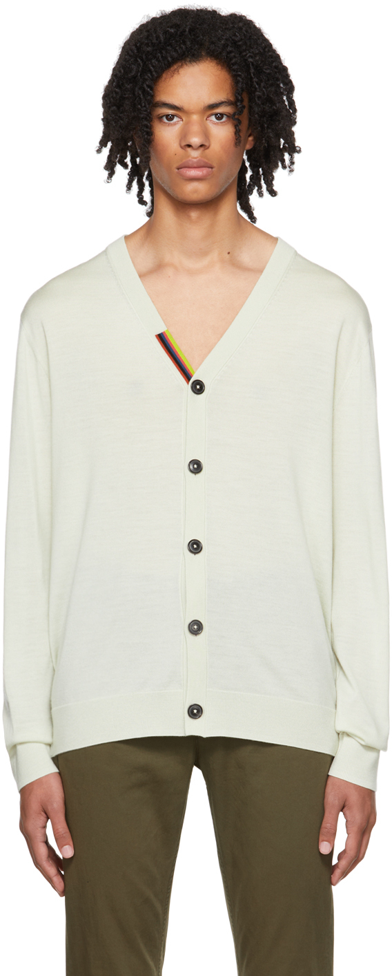 Cardigan Paul Smith Col V Vert - Coton Fin, Neuf Avec étiquettes, Style Décontracté Chic