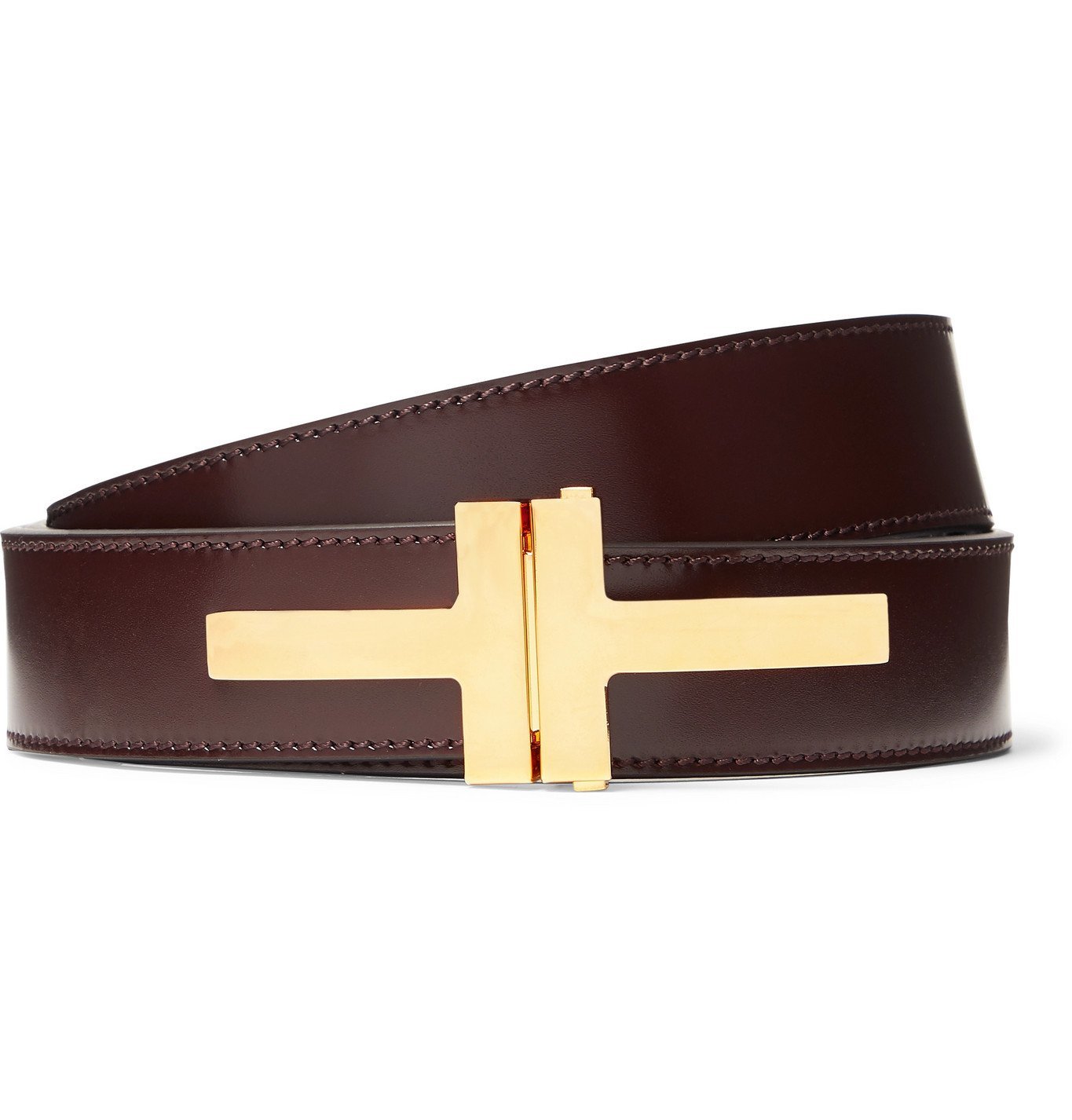TOM FORD - 3cm Leather Belt - Brown TOM FORD